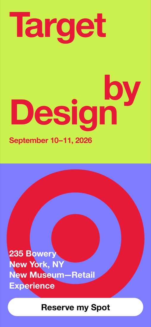 Target by Design RSVP site on mobile